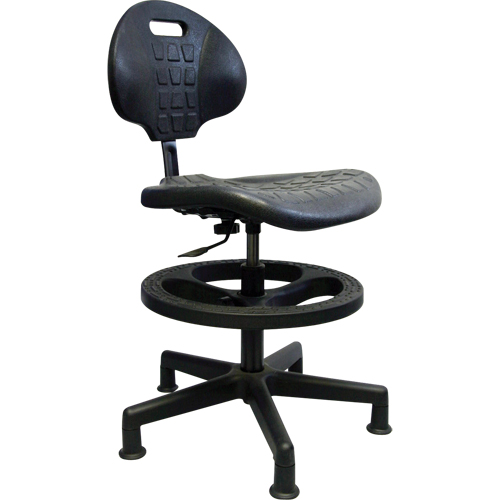 Si&egrave;ges ergonomiques robustes, Polyur&eacute;thane, Noir, Capacit&eacute; 250 lb Sécurité Médic