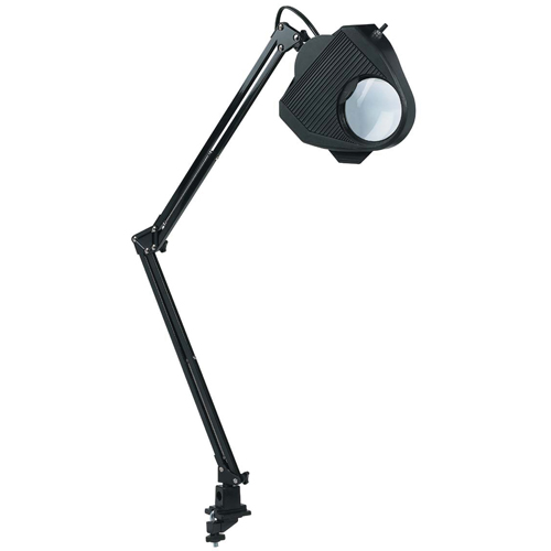 Magnifying Task Light, 60 W, Fluorescent/Incandescent/LED, Clamp, 40" Neck, Black Sécurité Médic