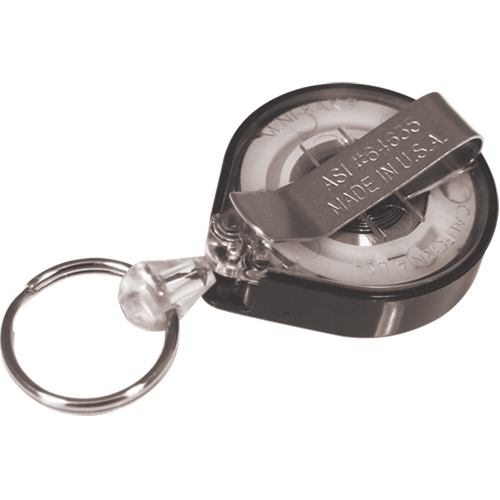 Retractable Mini-Bak&reg; Key Rings, Plastic, 36" Cable, Belt Clip Attachment Sécurité Médic