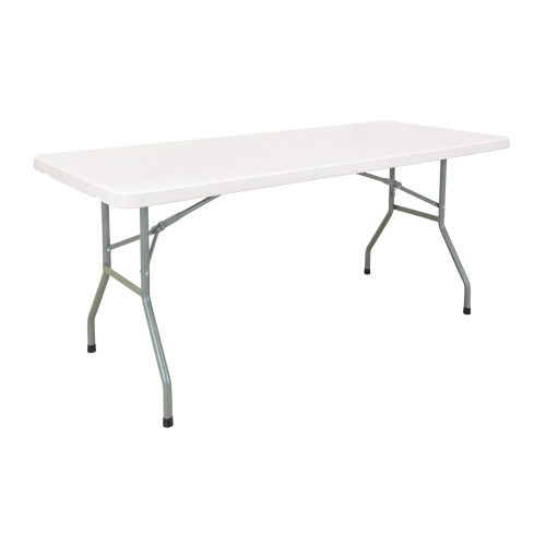 Folding Table, Rectangular, 60" L x 30" W, Polyethylene, White Sécurité Médic