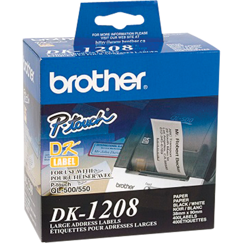 DK Series Address Labels, 1-1/2" W x 3-1/2" L, White Sécurité Médic