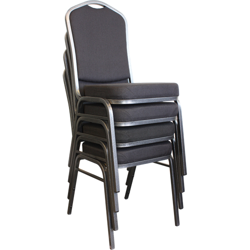 Stacking Chairs, Fabric, 37" High, 275 lbs. Capacity, Black Sécurité Médic