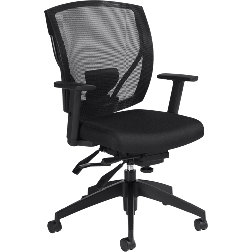 Multi-Tilter Arm Chairs, Fabric, Black, 300 lbs. Capacity Sécurité Médic