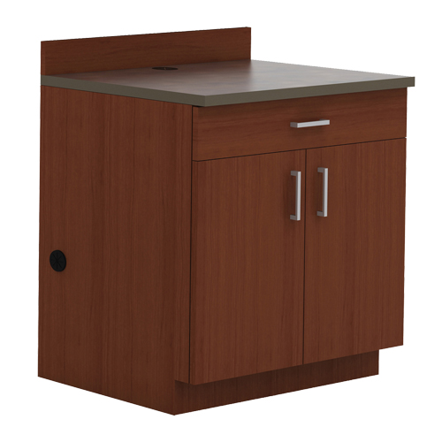 Modular Base Cabinet, Melamine, 39" H x 36" W x 25" D, Mahogany Sécurité Médic