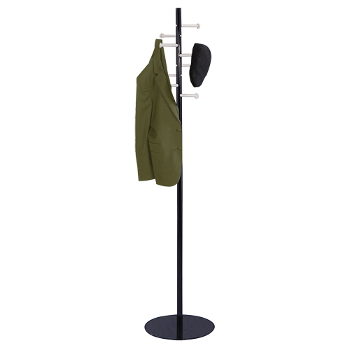 Porte-manteau de style t&ecirc;te de clou, 67" ha, Noir, 8 Crochet(s) Sécurité Médic