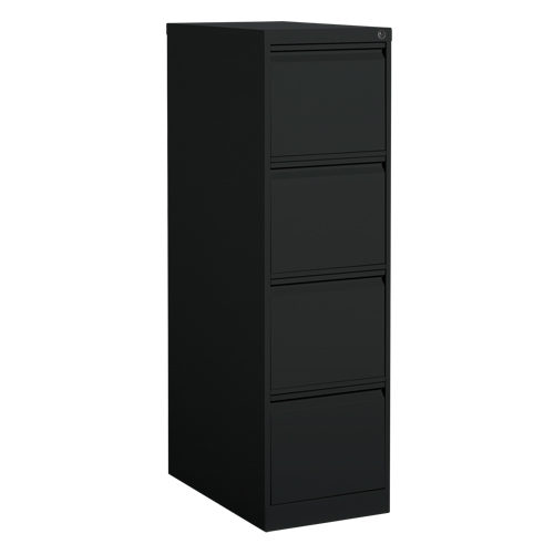 Classeur vertical, Acier, 4 tiroirs, 15-1/7" la x 25" p x 52" h, Noir Sécurité Médic