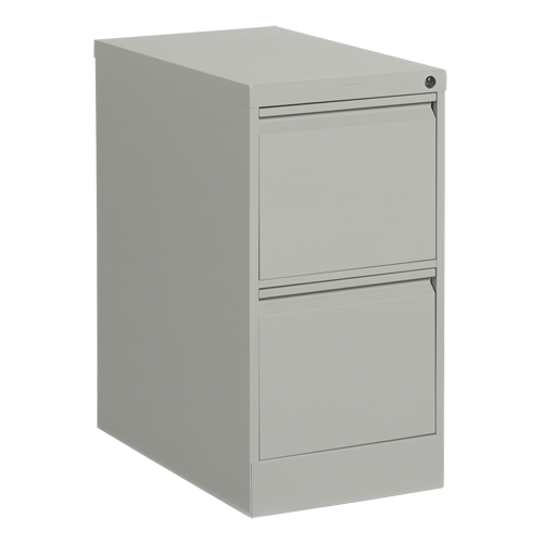 Vertical Filing Cabinet, Steel, 2 Drawers, 15-1/7" W x 25" D x 29" H, Grey Sécurité Médic