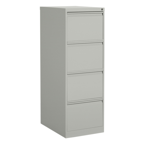 Vertical Filing Cabinet, Steel, 4 Drawers, 18-1/7" W x 25" D x 52" H, Grey Sécurité Médic