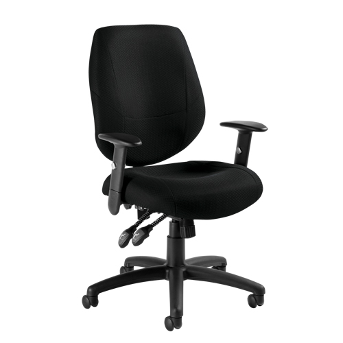 Six 31 Operator Chair, Fabric, Black, 250 lbs. Capacity Sécurité Médic