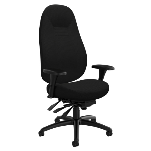 High Back Comfort Chair, Polyester, Black, 300 lbs. Capacity Sécurité Médic