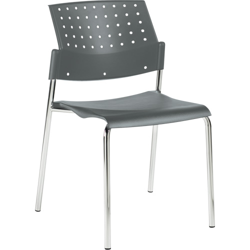 Chaises sans accoudoirs empilables, Plastique, Hauteur 33", Capacit&eacute; 300 lb, Gris Sécurité Médic