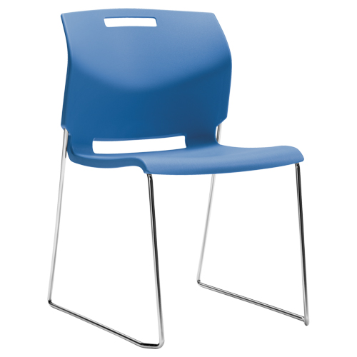 Chair, Plastic, 32-1/2" High, 300 lbs. Capacity, Blue Sécurité Médic