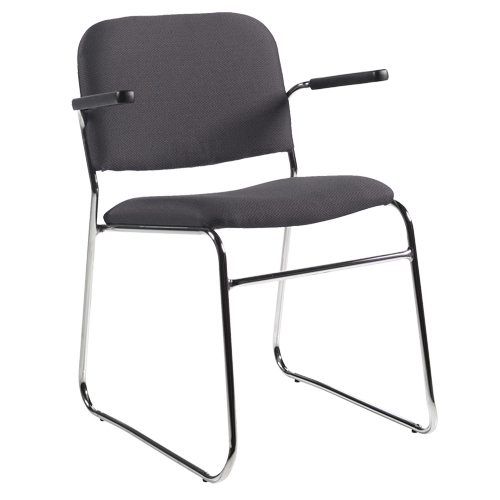 Chair, Fabric, 30" High, 200 lbs. Capacity, Black Sécurité Médic