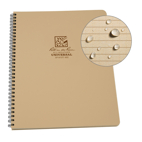 Side-Spiral Notebook, Soft Cover, Tan, 64 Pages, 4-5/8" W x 7" L Sécurité Médic