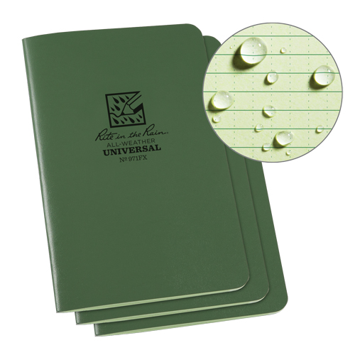 Notebook, Soft Cover, Green, 48 Pages, 4-5/8" W x 7" L Sécurité Médic