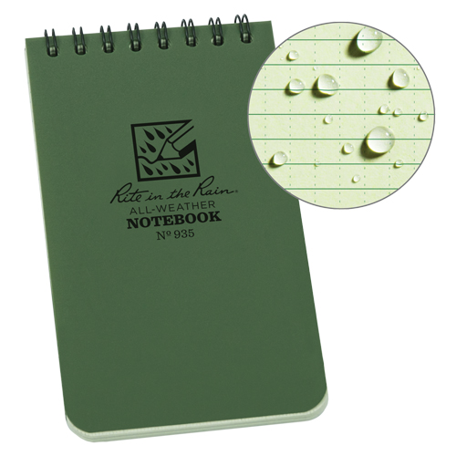 Pocket Top-Spiral Notebook, Soft Cover, Green, 100 Pages, 3" W x 5" L Sécurité Médic
