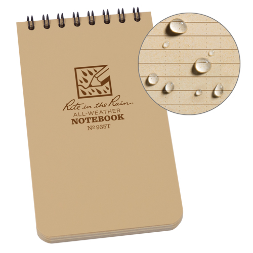 Pocket Top-Spiral Notebook, Soft Cover, Tan, 100 Pages, 3" W x 5" L Sécurité Médic