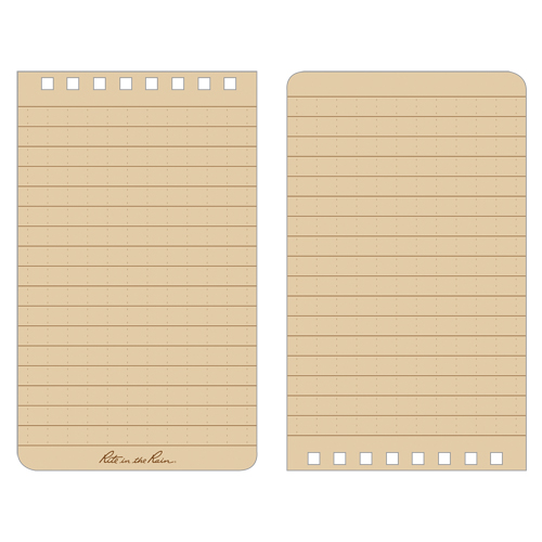 Pocket Top-Spiral Notebook, Soft Cover, Tan, 100 Pages, 3" W x 5" L Sécurité Médic