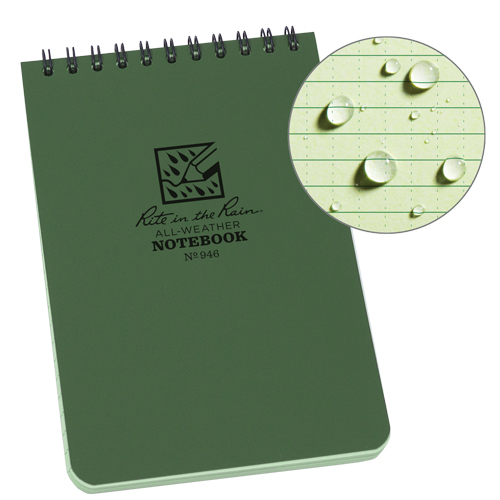 Pocket Top-Spiral Notebook, Soft Cover, Green, 100 Pages, 4" W x 6" L Sécurité Médic