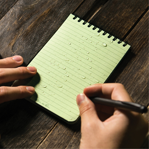 Pocket Top-Spiral Notebook, Soft Cover, Green, 100 Pages, 4" W x 6" L Sécurité Médic