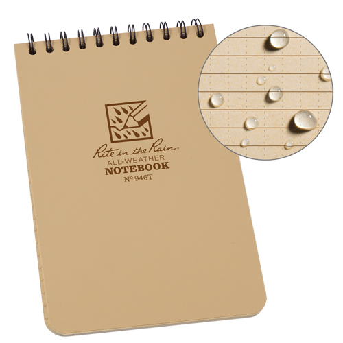 Carnet de notes de poche &agrave; spirale, Couverture souple, Havane, 100 Pages, 4" , 6"  Sécurité Médic