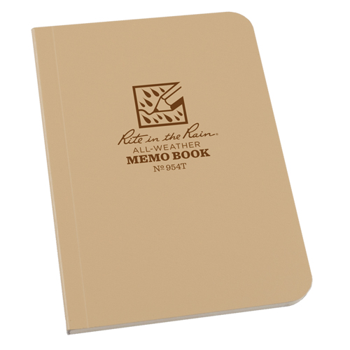 Memo Book, Soft Cover, Tan, 112 Pages, 3-1/2" W x 5" L Sécurité Médic