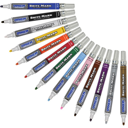 Marqueur &agrave; peinture moyen Brite-Mark, Liquide, Blanc Sécurité Médic