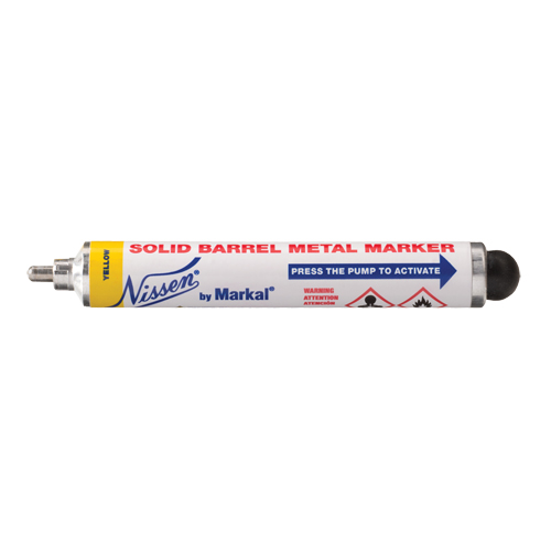 Nissen&reg; Solid Barrel Metal Marker, Liquid, Yellow Sécurité Médic