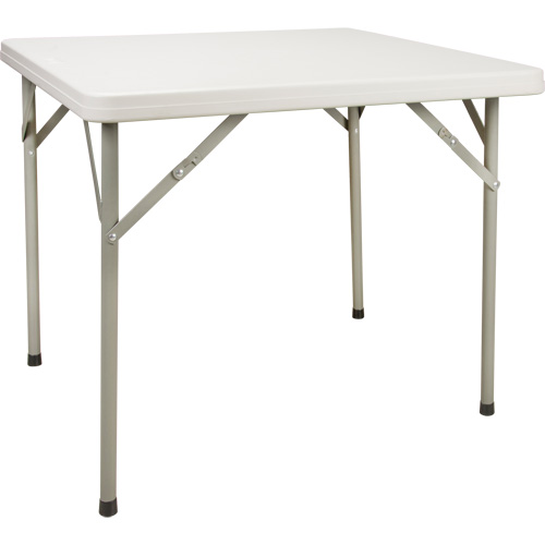 Table pliante, Carr&eacute;e, 34" l x 34" la, Poly&eacute;thyl&egrave;ne, Blanc Sécurité Médic