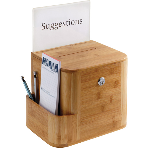 Boîte &agrave; suggestions en bambou Sécurité Médic