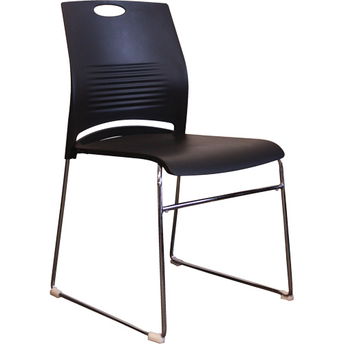Activ Series Stacking Chairs, Plastic, 23" High, 275 lbs. Capacity, Black Sécurité Médic