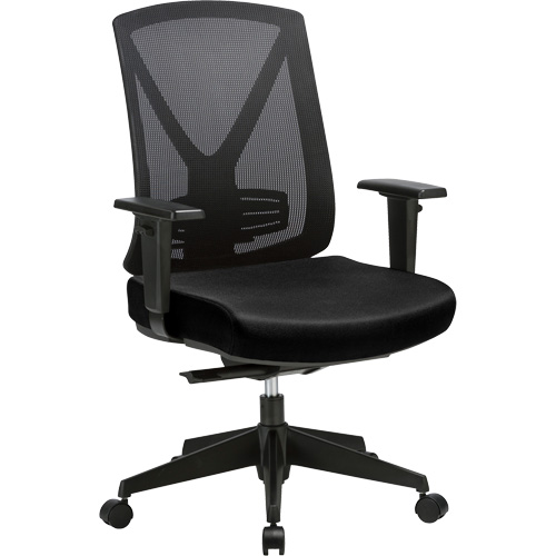 Activ Series Premium Synchro-Tilt Adjustable Chair, Fabric/Mesh, Black, 275 lbs. Capacity Sécurité Médic