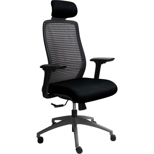 Era Series Adjustable Office Chair with Headrest, Fabric/Mesh, Black, 275 lbs. Capacity Sécurité Médic