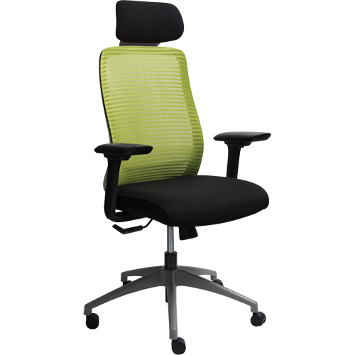 Era Series Adjustable Office Chair with Headrest, Fabric/Mesh, Green, 275 lbs. Capacity Sécurité Médic