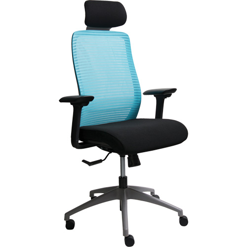 Era Series Adjustable Office Chair with Headrest, Fabric/Mesh, Blue, 275 lbs. Capacity Sécurité Médic