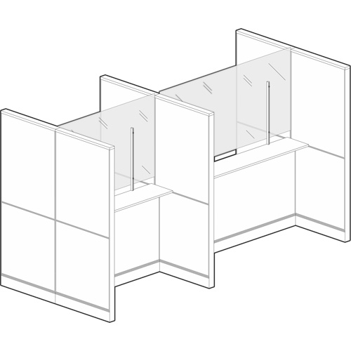 Vitre hygi&eacute;nique &agrave; fixation par pince, 36" la x 36" h Sécurité Médic