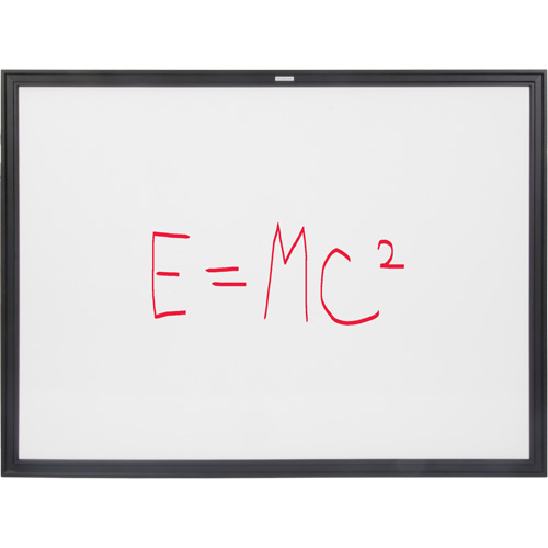 Tableau blanc &agrave; cadre MDF noir, Effacement &agrave; sec/Magn&eacute;tique, 48" la x 36" h Sécurité Médic