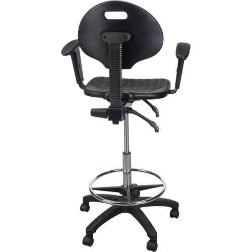 Tabouret ergonomique robuste avec accoudoirs r&eacute;glables et roulettes en nylon, Mobile, Ajustable Hauteur, Capacit&eacute; 250 lb Sécurité Médic