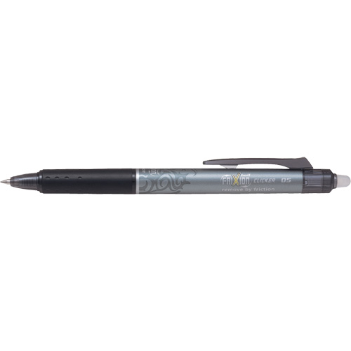 Frixion Point Clicker Pen, Black, 0.5 mm, Retractable Sécurité Médic