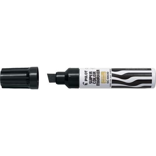 Super Colour Jumbo Permanent Marker, Black, Chisel Tip Sécurité Médic