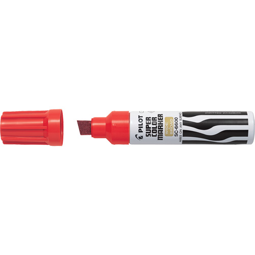 Super Colour Jumbo Permanent Marker, Red, Chisel Tip Sécurité Médic