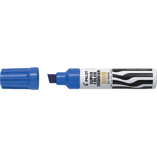 Super Colour Jumbo Permanent Marker, Blue, Chisel Tip Sécurité Médic