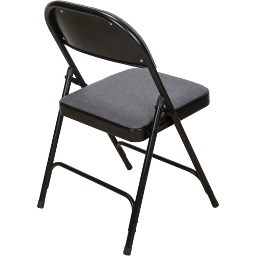 Chaise pliante de luxe en tissu rembourr&eacute;e, Acier, Gris, Capacit&eacute; 300 lb Sécurité Médic