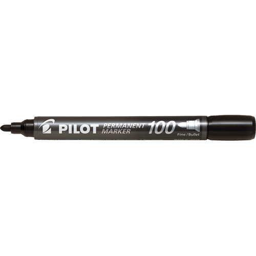 Pilot 100 Permanent Marker, Black, Bullet Tip Sécurité Médic