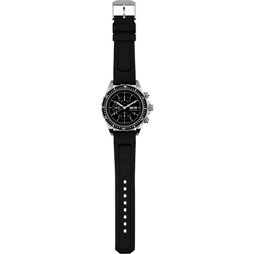 Jumbo Diver/Pilot's Automatic Chronograph Watch, Digital, Battery Operated, 46 mm, Black Sécurité Médic