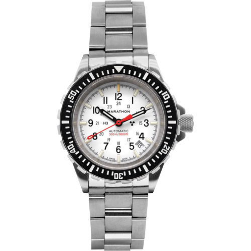 Grande montre automatique de plong&eacute;e &eacute;dition arctique GSAR avec bracelet en acier inoxydable, Num&eacute;rique, &agrave; piles, 41 mm, Argent Sécurité Médic