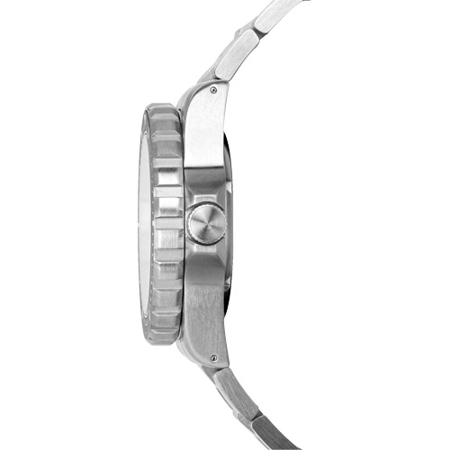 Grey Maple Large Diver's Automatic Watch with Stainless Steel Bracelet, Digital, Battery Operated, 41 mm, Silver Sécurité Médic
