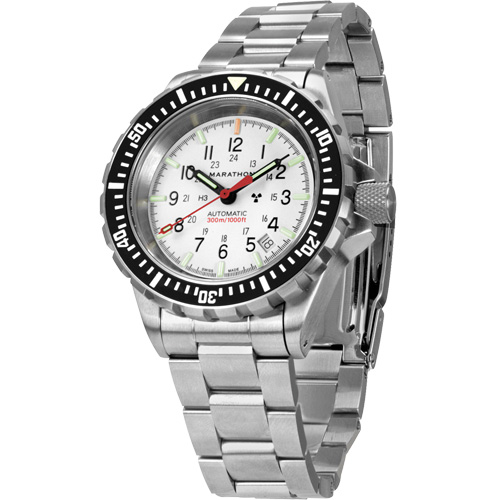 Grande montre automatique de plong&eacute;e &eacute;dition arctique GSAR avec bracelet en acier inoxydable, Num&eacute;rique, &agrave; piles, 41 mm, Argent Sécurité Médic