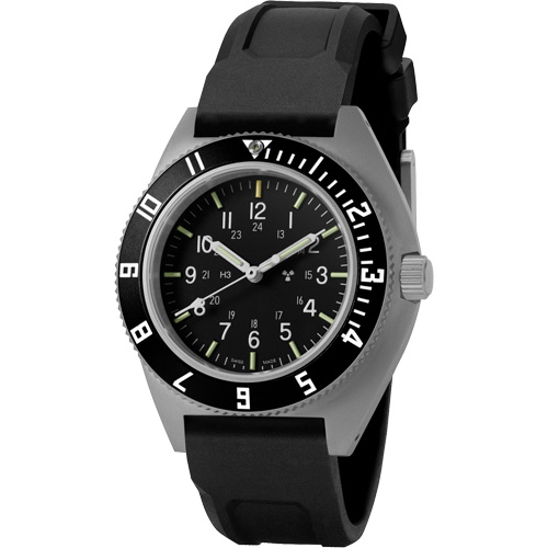 Montre Steel Navigator sur ensemble bracelet en caoutchouc noir de trois morceaux, Num&eacute;rique, &agrave; piles, 41 mm, Noir Sécurité Médic