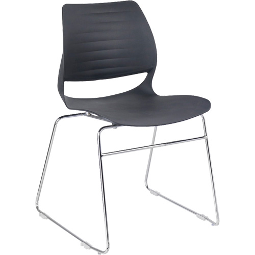 Stacking Chairs, Polypropylene, 32" High, 250 lbs. Capacity, Black Sécurité Médic